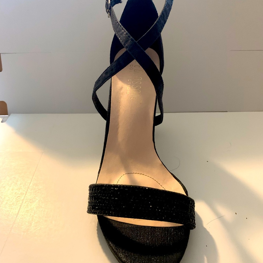 De Blossom Collection Glamorous black evening sandals